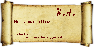 Weiszman Alex névjegykártya